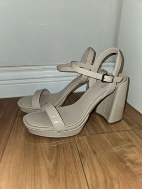 Mix No. 6 Nude Ankle-Strap Block Heel Sandals